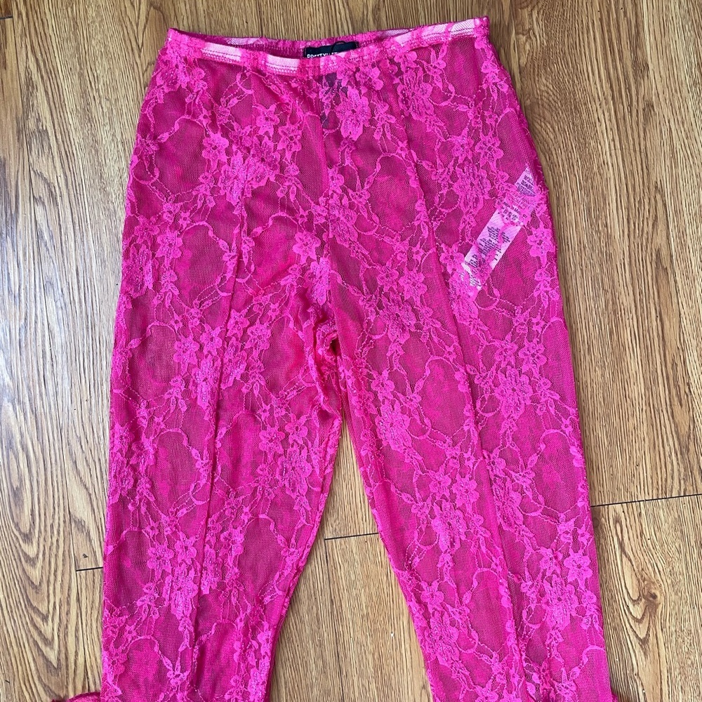 Pink Lace Ruffle Pants - Picture 7 of 9